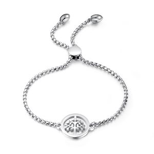 Bracelet Stainless Steel Elegant Tree of Life Pendant with Adjustable Chain