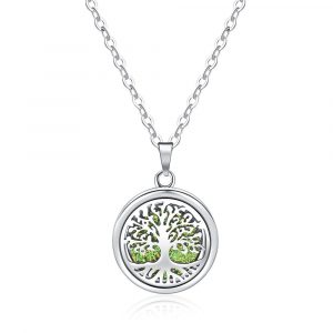 Necklace Stainless Steel Essential Oil Diffuser Aromatherapy Locket (Tree of Life / Mandala)