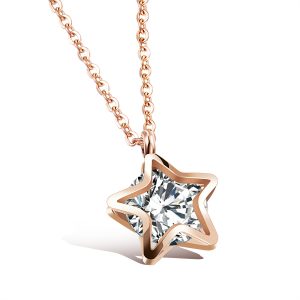 Necklace Stainless Steel Minimalist Design Sparking Star