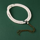 108 Mala Beads White Bodhi Root Green Aventurine Jade