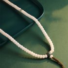 108 Mala Beads White Bodhi Root Green Aventurine Jade